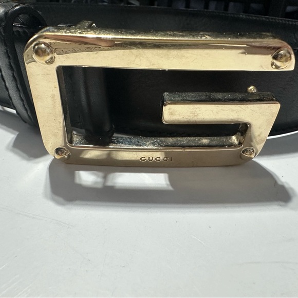 GUCCI authentic vintage G signature buckle black leather belt *authenticated* - Picture 7 of 17